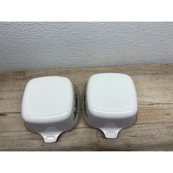 Set Of 2 Corning Ware Spice Of Life Casserole Dish 2 3/4 Cup With Plastic Lids - Picture 7 of 14